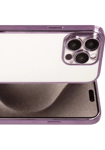 Newface Apple İphone 15 Pro Max Razer Lensli Silikon - Mor