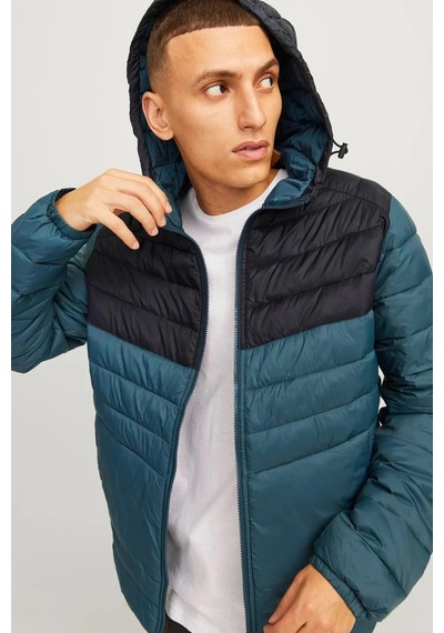 Jack & Jones Erkek Kapüşonlu Şişme Mont - 12258441 Yeşil