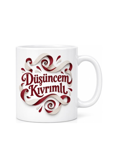Storeşahin Düşüncem Kıvrımlı Tasarımlı Porselen Kupa - Model 510 Shn0720