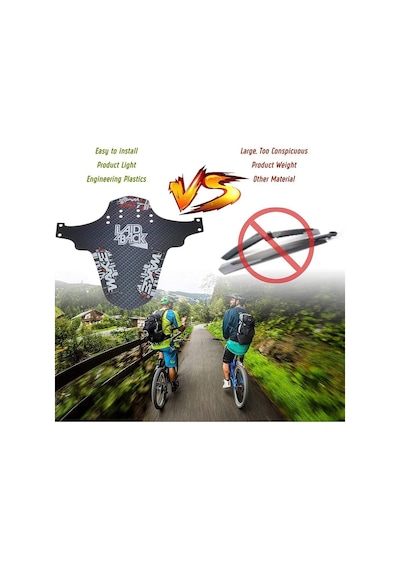 Wake Mtb Bisiklet Çamurluk Trekking Ön Veya Arkaya Takılabilir 4 Adet Cırt Kelepçe Hediyeli Laid Back Siyah - Gri