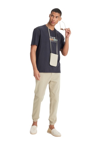 Slim Fit Dar Kesim Normal Bel Dar Paça Açık Yeşil Jogger Pantolon