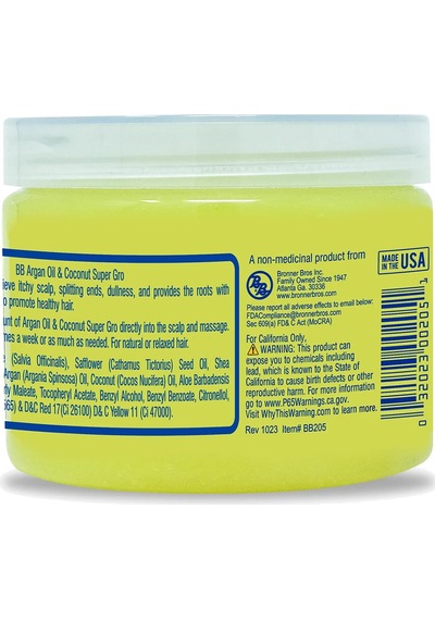 Bronner Bros Super Gro Argan Oil & Coconut Saç Ve Saç Derisi Bakım Kremi 170gr