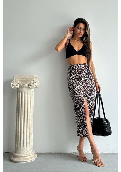 Verymoda Leopar Desenli Uzun Kalem Etek F1665