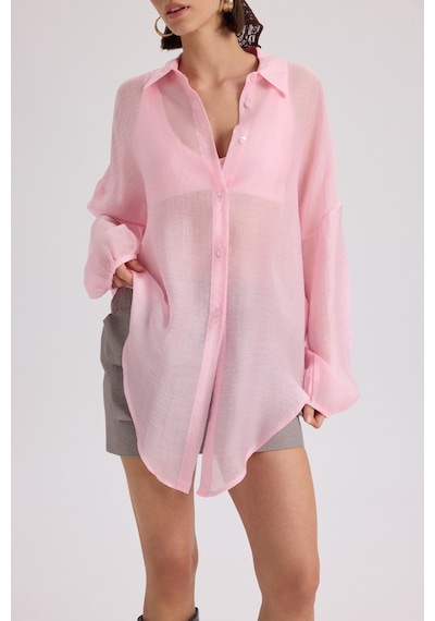 Mai Collection Mai Studios Co. Lyra Oversize Pembe Gömlek Pembe