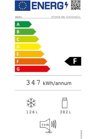 Beko 974508 MB 508 LT No-Frost Çift Kapılı Buzdolabı