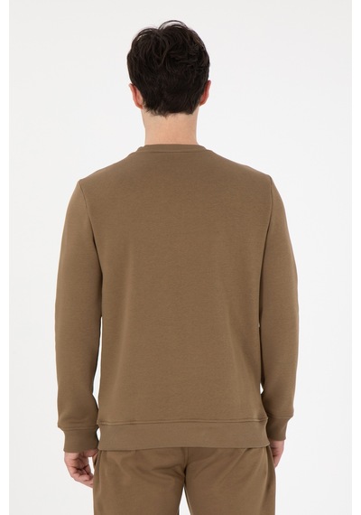 U.S. Polo Assn. Erkek Regular Fit Bisiklet Yaka Haki Sweatshirt 50292362-VR027