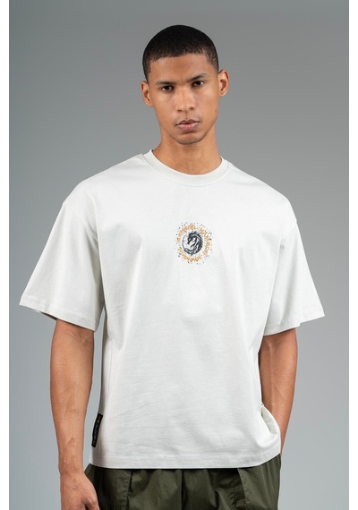 Maraton Sportswear Oversize Erkek Bisiklet Yaka Kısa Kol Basic Gümüş Gri T-shirt 23242-gümüş Gri