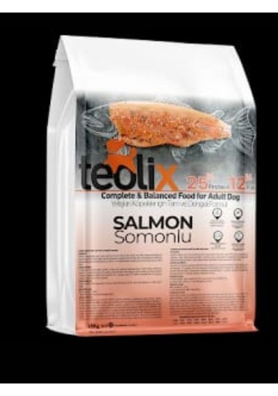 Teolix Somonlu Yetişkin Köpek Maması 15 Kg %25 Protein %12 Yağ