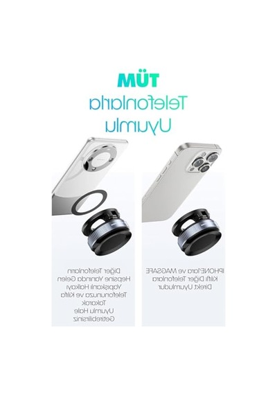 Magsafe Uyumlu Araç Telefon Tutucu, 360 Dönebilir Vantuzlu