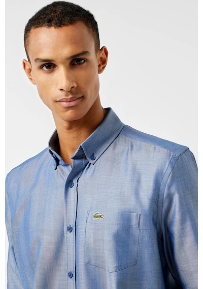 Lacoste Men's Slim Fit Blue Shirt Slim Fit Pamuklu Erkek Gömlek Mavi