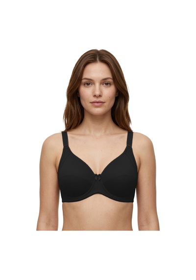 Cottonill Bra - Novia Siyah Büyük Beden Micro Balenli Minimizer Ayarlanabilir Askılı Kadın Sütyen