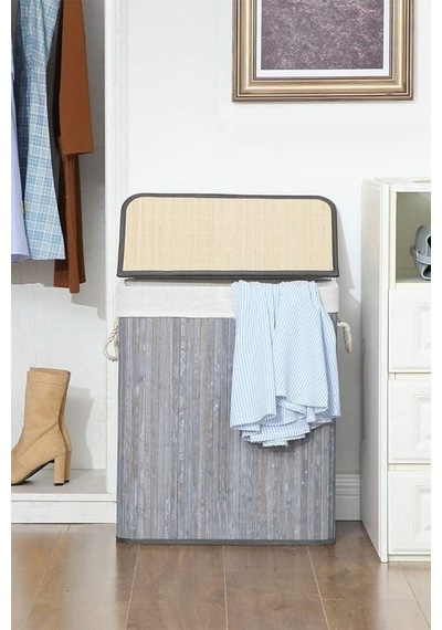 Deconox El Yapımı Hasır Katlanır Çamaşır Sepeti Dikdörtgen 72 Lit