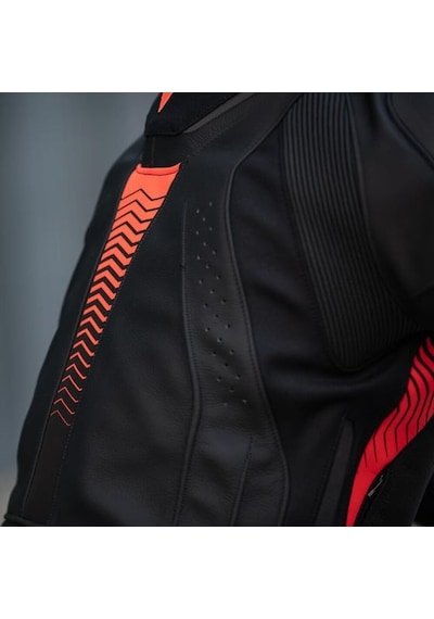 Dainese Super Speed 4 Black Matt Fluo Red Deri Ceket