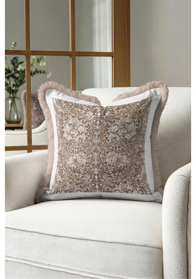 Damask Çiçek Avangart Saçaklı Yastık Kılıfı - Floral Klasik Bej Vizon Krem Püsküllü Kırlent Kılıfı Yalın Yörünge Ritüel Damask Çiçek Avangart Saçaklı Yastık Kılıfı - Floral Klasik Bej Vizon Krem Püsküllü Kırlent Kılıfı Yalın Yörünge Ritüel
