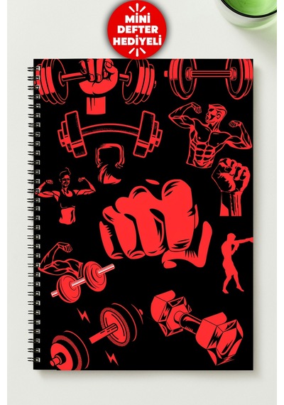 Gym A5 Metal Spiralli Çizgisiz Karton Kapak Gym Defter Çok Renkli