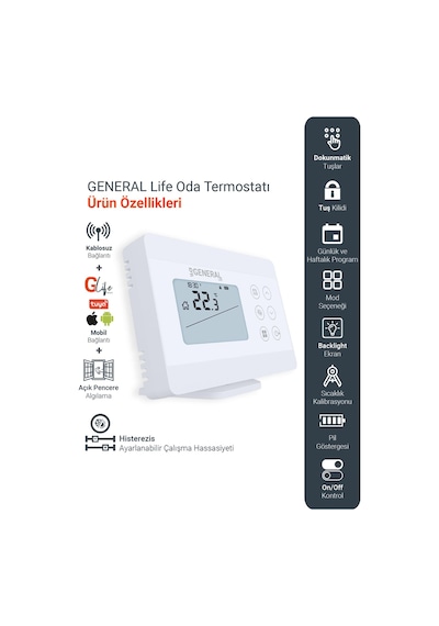 General ILLONA Ht330S Smart Kablosuz Akıllı Oda Termostatı