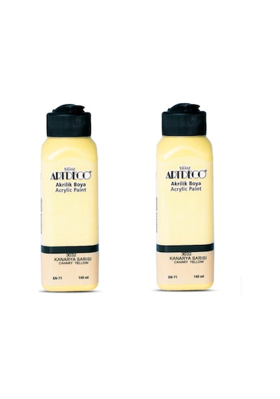 2 Li Akrilik Boya 140 Ml Renk Seçmeli Canlı Ve Pastel 3032 - Kanarya Sarısı
