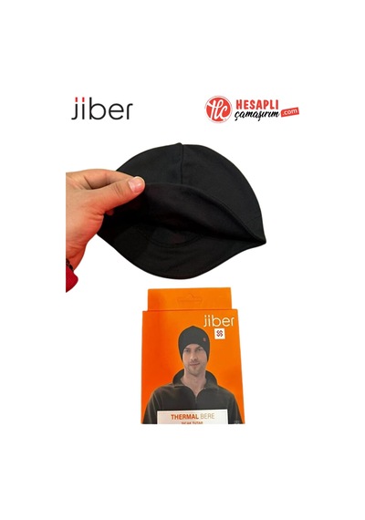 Jiber Erkek Kulakları Kapatan Sıcak Tutan Özel Dikim Yumuşak Termal Kumaş Bere Siyah