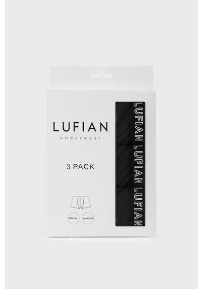 Lufian Mark 3 Adet Erkek Modal Dikişsiz Boxer Siyah Siyah 111080035100100 Siyah
