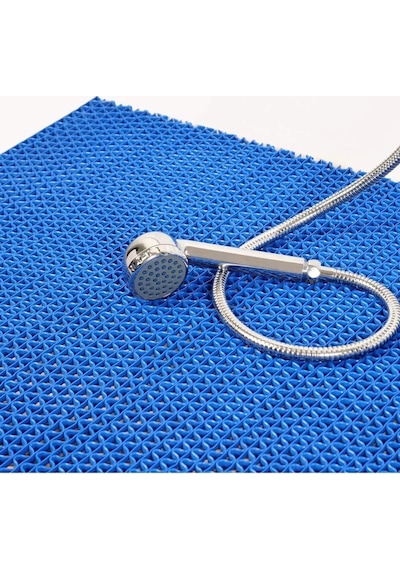 New Banyo Duş Havuz Zincir Mat Paspas Kaydırmaz Pvc Paspas / Mavi / Ebat: 90 Cm X 1 Mt Mavi