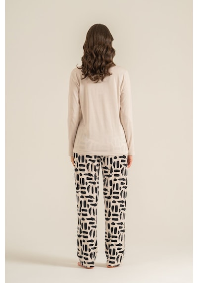 Pierre Cardin Kadın Better Than Yesterday Krem Uzun Kol Pijama Takım Pc9299-s-v1 Pc9299-s-v1