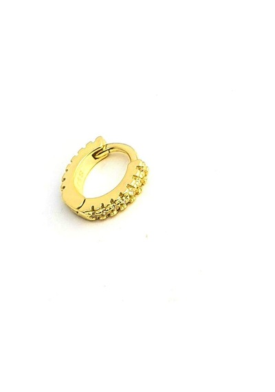 Zirkon Taş Detaylı 925ayar Gümüş Üzerine Altın Kaplama Halka Piercing Altın