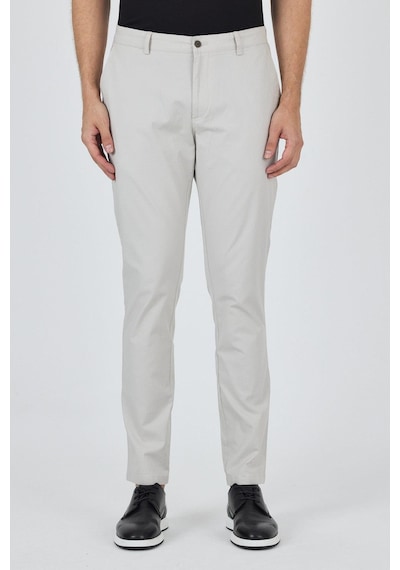 İmza Gri Armürlü Yan Cep Düz Paça Slim Fit Pamuklu Casual Chino Pantolon 1003250120 Gri
