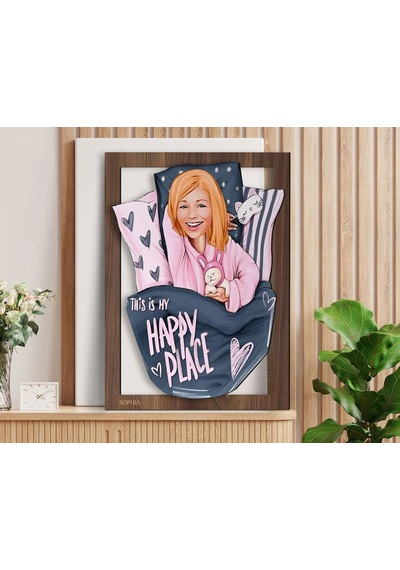 Bk Gift Kişiye Özel Kadın Karikatürlü 3d Ahşap Tablo-101, Arkadaşa Hediye, Karikatürlü Tablo Kobitmeyen138371 Bk Gift