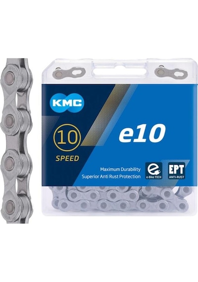 KMC e10 Zincir ( e-Bike TECH + EPT Özellikli ) 10V 136 Link Gri