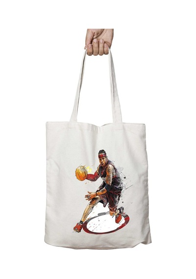 Art Hediye Allen Iverson Basketbol İki Taraf Kalıcı Yıkanabilir Okul Plaj Omuz Bez Çanta Çok Renkli