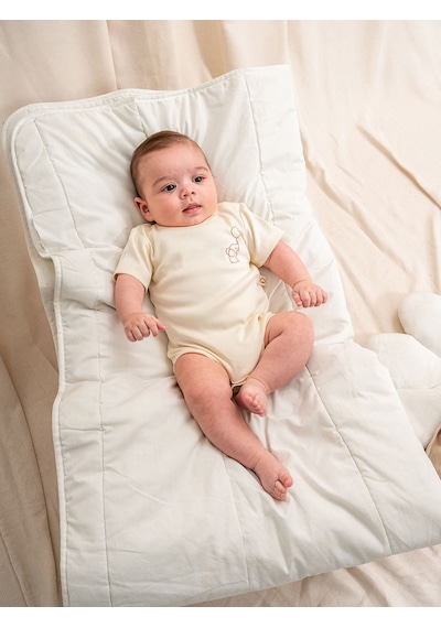 Kidaxi Kd43308.Nakışlı Erkek Çıtçıtlı Body 0-1/1-3/3-6/6-9ay Ekru