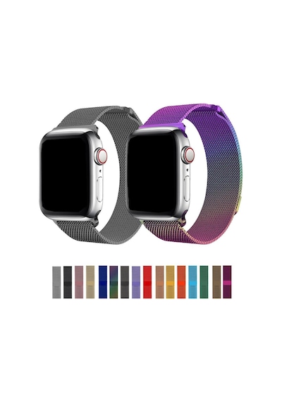 Apple Uyumlu  Watch Kordon 2 3 4 5 6 Se 7 42 44 45 MM Hasır Metal Kordon