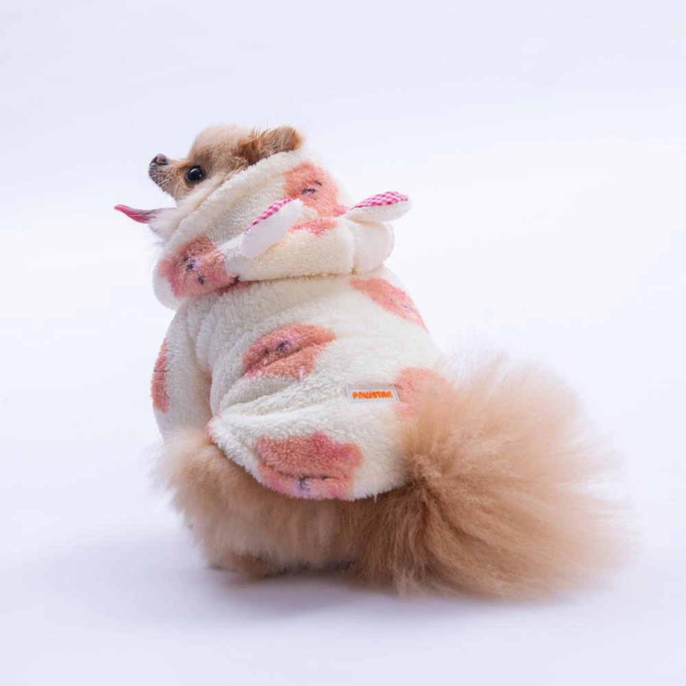 Somon Sapporobear Hoodie Ayı Desenli Kulaklı Peluş Köpek Kıyafeti Kedi Kıyafeti Köpek Sweati