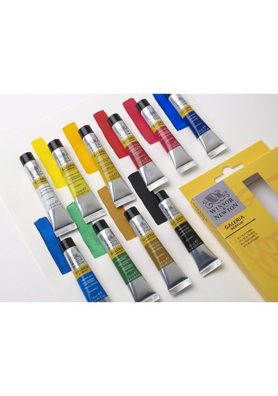 Winsor & Newton 2190605 Galeria Akrilik Boya Seti, Çok Renkli, 10 Renkli Ba Lang Ç Seti, 12 Mililitre 0,15 L