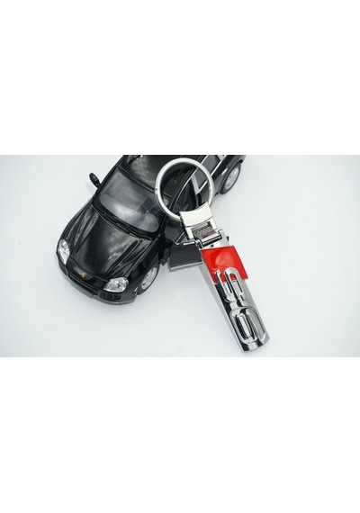 Audi Uyumlu S6 Logo Çift Yön Krom Metal Stil Anahtarlık