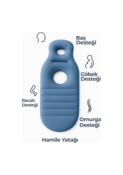 Robo Şişme Hamile Yatağı Elektrikli Şişirme Pompası Hediyeli Mavi Diğer