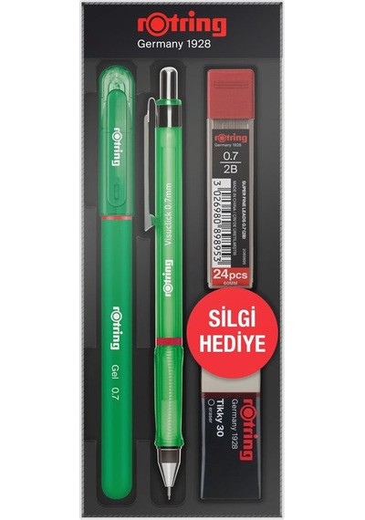 Rotring Visuclick + Jel Okul Seti 0.7 Mm Yeşil Çok Renkli