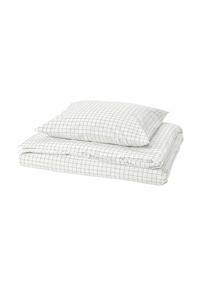 Ikea Doftakleja Tek Kişilik Nevresim Takımı 150 X 200 Cm Beyaz - Gri