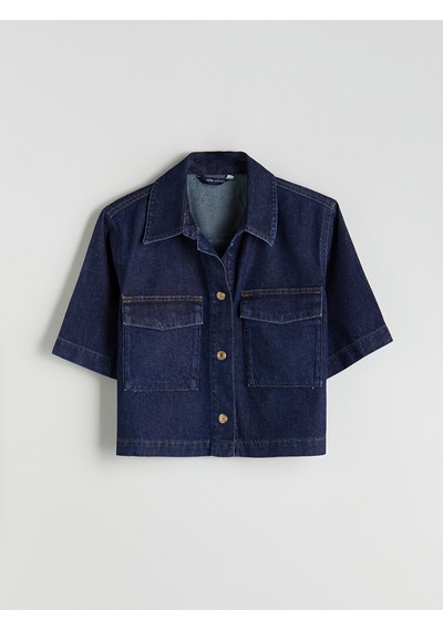 Lcw Vision İndigo Regular Fit Kadın Jean Gömlek
