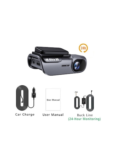 Çeşithane 4k Ultra Hd Akıllı Araç İçi Kamera - Wi-fi Ve Gps Destekli, 24 Saat Park Monitörlü, Gece G