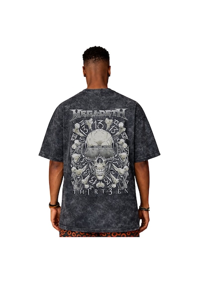 Tasarım Megadeth Rock Metal Müzik Grubu Sırt Baskılı Unisex Overs Siyah