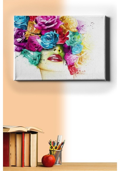 Webstyle Sayılarla Boyama Seti Kasnaklı Çiçek Kadın 6 40 X 50 Cm
