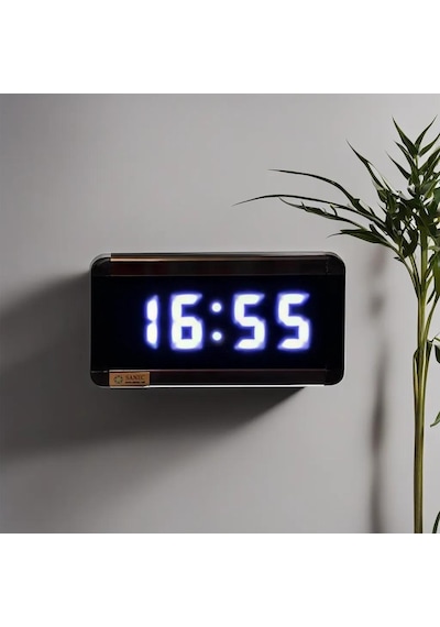 Dijital Led Duvar Ve Masa Saati - Beyaz Kasa Ölçüleri: 7x17 Cm