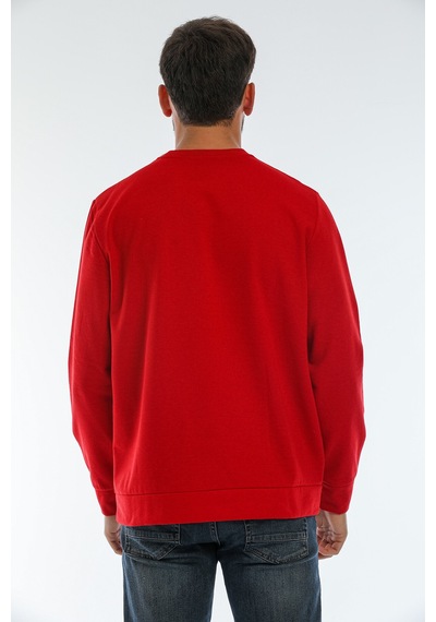 Süperlife Erkek Bisiklet Yaka Regular Fit Brooklyn Baskılı İnce Sweatshirt Spr22sw132 Kırmızı