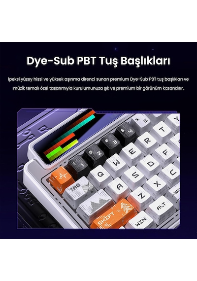 Leobog Amg65 Mekanik Gaming Oyuncu Klavyesi Led Matrix Ekranlı Jasper Switch Rgb Hot Swap Turuncu