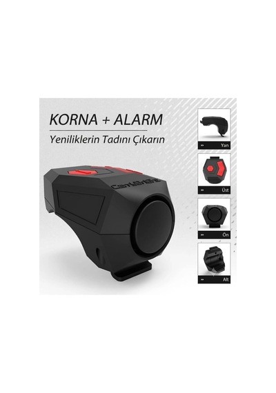 Carrybright 2'si 1 Arada Güvenlik Alarmlı Şarj Edilebilir Bisiklet Kornası Genel