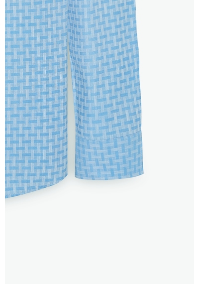AC&Co / Altınyıldız Classics Erkek Acık Mavı %100 Pamuk Slim Fit Dar Kesim Düğmeli Yaka Armürlü Gömlek Acık Mavı AC&Co / Altınyıldız Classics Erkek Acık Mavı %100 Pamuk Slim Fit Dar Kesim Düğmeli Yaka Armürlü Gömlek Acık Mavı