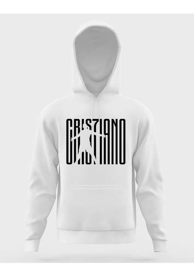 Startmore Cristiano Ronaldo Unisex Kapüşönlu Hoodie Beyaz
