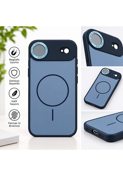 İphone 17 Aır Uyumlu Kamera Korumalı Silikon Mavi