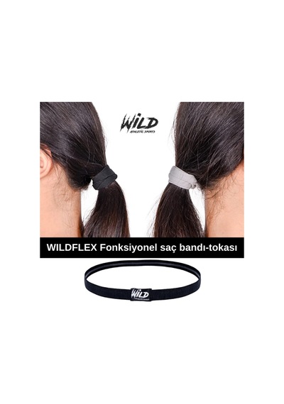 Wild Athletic Kaydırmaz Spor Elastik Saç Bandı Tokası Tekli Siyah